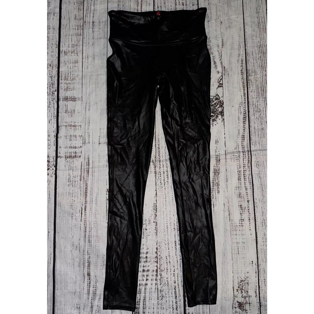 Spanx Women’s Faux Leather Black Leggings Size S Small